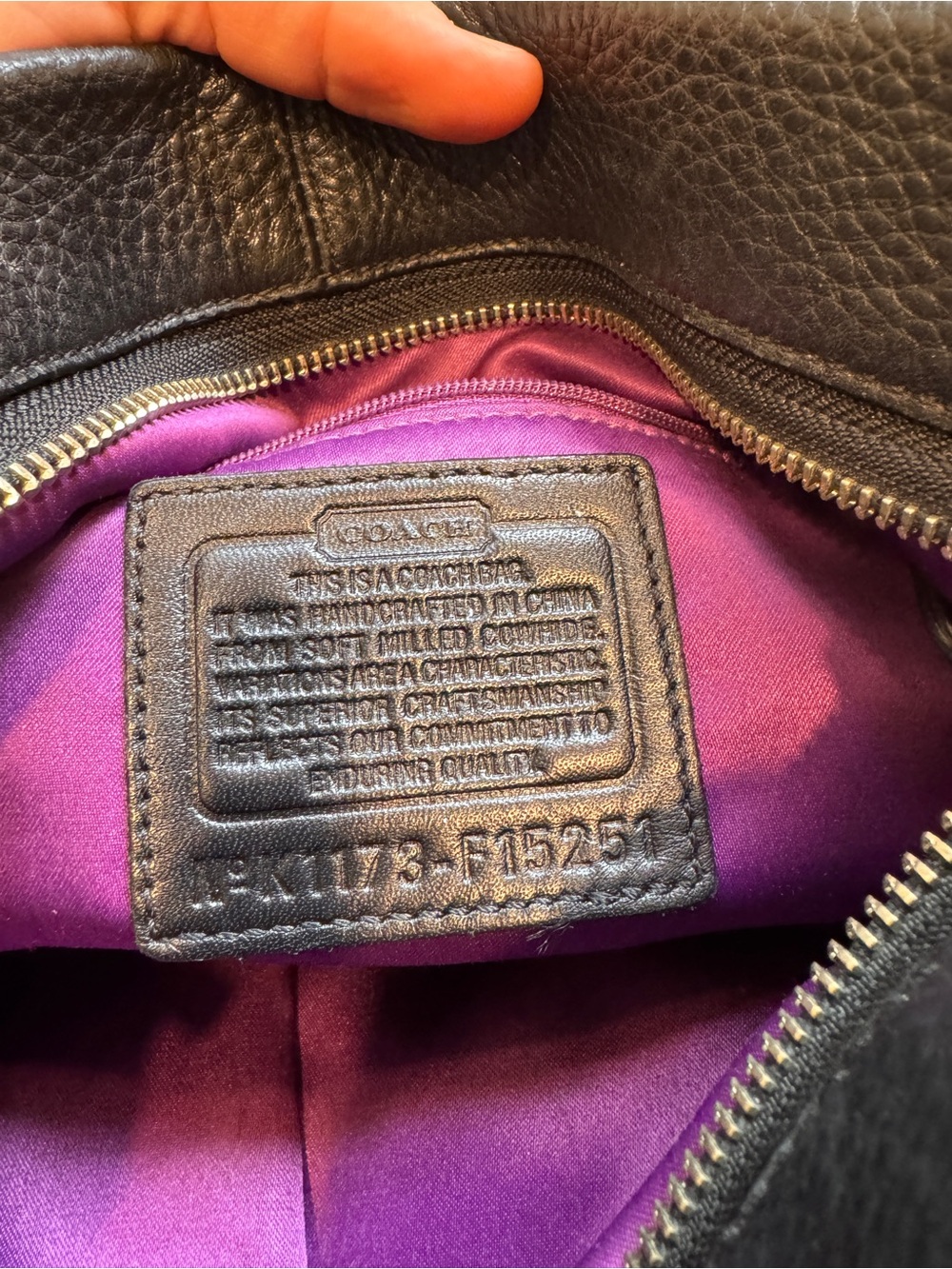 Coach Vintage Medium Carly Shoulder Bag – Black Pebbled Leather (F15251) - Picture 8 of 13